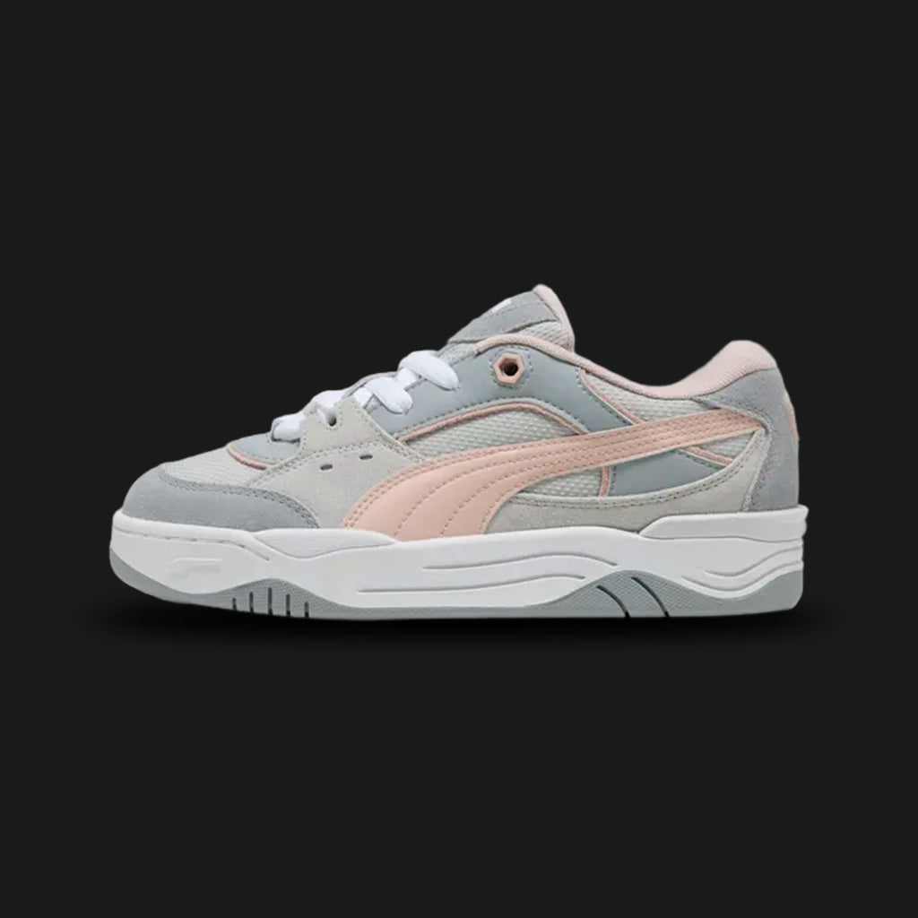 Gray and pink PUMA-180 sneaker with retro skate-inspired design (Design code: 397725-01). Luxuntique offers authentic PUMA 180 sneakers at the lowest prices in Sri Lanka.