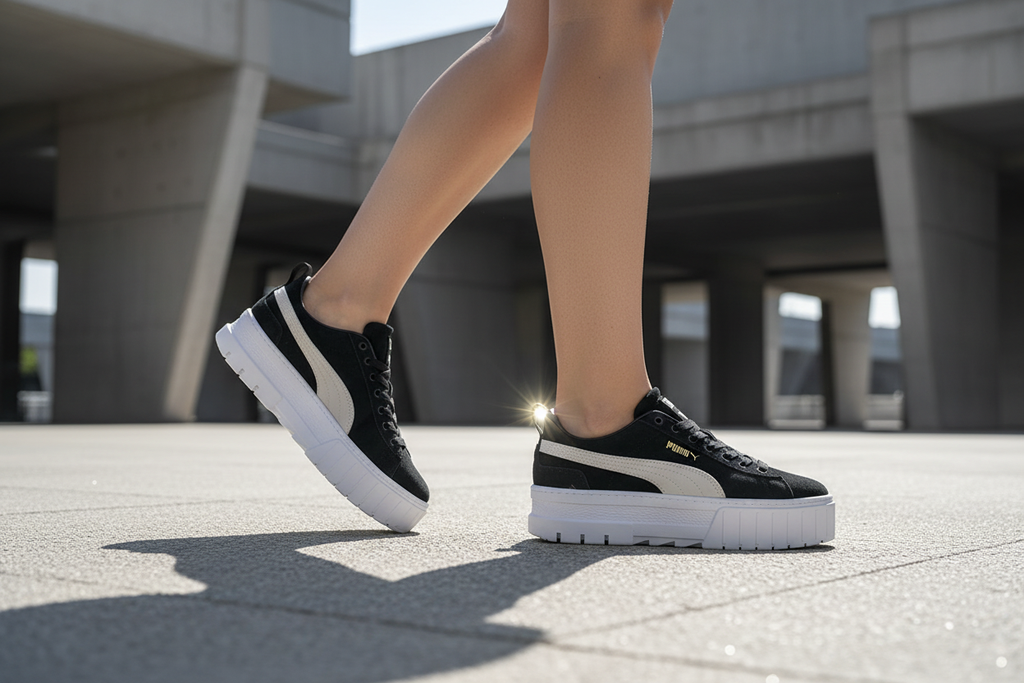 PUMA Mayze Black White Street Style Port City