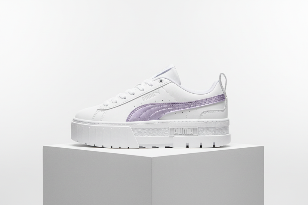 PUMA Mayze White Feather Gray Studio Photography