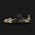 PUMA Speedcat Ballet Snake Print Sneakers for women in Black and Vapor Gray (405326_01). Features a premium black leather upper with textured snakeskin-print Three Stripes and a dainty ballet-flat silhouette. Signature low-profile tire-tread rubber outsole in Vapor Gray. Luxuntique offers 100% authentic PUMA in Sri Lanka.