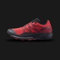 Salomon Pulsar Trail men's trail running shoes in Poppy Red, Biking Red, and Black (Design Code: L41602900). Featuring Energy Blade Trail technology for forward propulsion, a high-rebound Energy Foam midsole, and All Terrain Contagrip for confidence on wet or dry surfaces. Luxuntique offers 100% authentic Salomon Pulsar sneakers at the lowest price in Sri Lanka.
